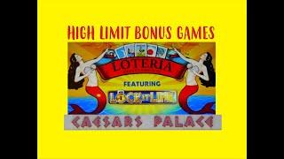 High Limit Loteria Slot Machine Bonus Games! Caesar’s Palace!