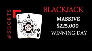 $225,000 BLACKJACK WINNING DAY, EMERALD CHIP #shorts