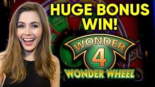 HUGE 4 COIN BUFFALO BONUS WIN! Wonder 4 Wonder Wheel Slot Machine!