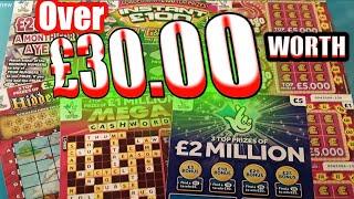 Over £30.00 ScratchcardsMILLIONAIRE CASHWORD£2,Million BlueINSTANT £100FlamingoTREASURE