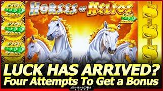 Horses of Helios Slot Machine - Luck Has Arrived?  Four Attempts to Get a Free Spins Bonus