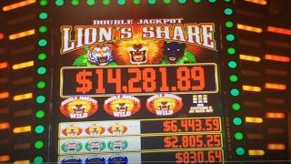 Akafuji Slot LIVE!! LIONS SHARE 9 LINE Dollar Slot Machine Max Bet $9 LIVE PLAY Barona Casino