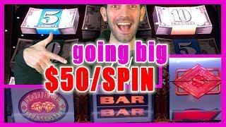 Going BIG at $50/SPIN  Double Top Dollar  HIGH LIMT at Cosmo in Vegas  Brian Christopher Slots