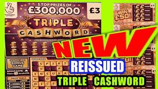NEWReissueof TRIPLE CASHWORD Scratchcard Game..mmmmmmMMM