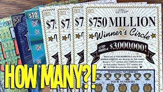 GOING ALL IN for WINS  6X $30 Winner's Circle  $270 TEXAS LOTTERY Scratch Offs