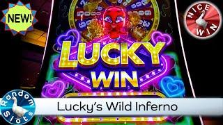 New️Lucky's Wild Inferno Slot Machine Nice Feature Win