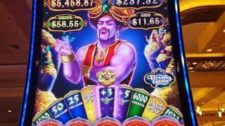 I LOVE THIS GENIE LESS!! * BUT IT ALMOST GOT EXCITING!!! - Las Vegas Casino Slot Machine Bonus Stuff