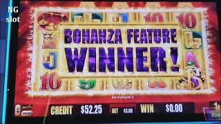 Gold Bonanza Slot Machine Bonus &  Bonanza Feature  WON !! Live Slot Play