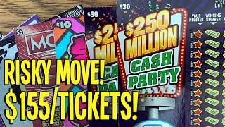 Risky Move! $155/TICKETS!  2X $30 Tickets, End of Roll + LOTS MORE!  TX Lottery Scratch Offs