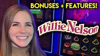 Lots Of BONUSES And Features! Willy Nelson Slot Machine!