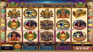 Free Throne of Egypt slot machine by Microgaming gameplay • SlotsUp