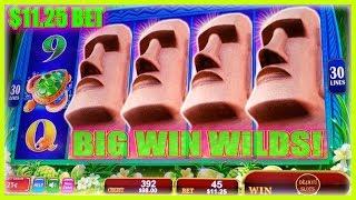 LOOK AT THOSE WILDS! BIG WIN GREAT MOAI | UPTO $11.25 | SAHARA GOLD LIGHTNING LINK SLOT MACHINE