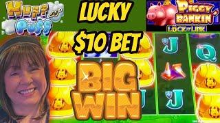 BIG WIN Huff N Puff Bonus On My Lucky $10 Bet!