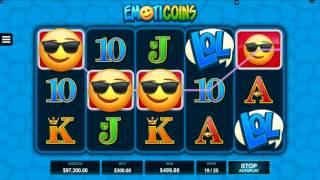 Emoticoins Slot - BIG WIN & Game Play - by Microgaming