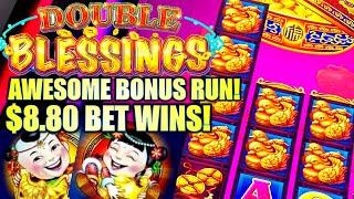 HUGE WIN RUN!!  $8.80 MAX BET DOUBLE BLESSINGS Slot Machine (SG Gaming)