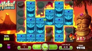 NETENT Aloha Cluster Pays slot REVIEW Featuring Big Wins With FREE Coins