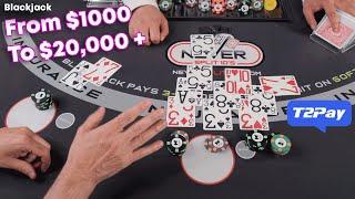 From $1,000 to $20,000+ Blackjack Session - Split the 3’s - #109