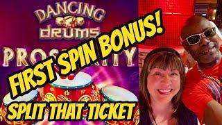 FIRST SPIN Bonus! Dancing Drums Prosperity
