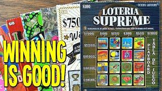 WINNING IS GOOD!  $100 LOTERIA SUPREME ⫸ $260 TEXAS LOTTERY Scratch Offs