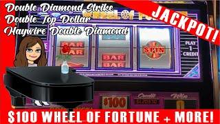 $100 Wheel of Fortune Slot Jackpot* Double Diamond Haywire, Double Top Dollar & More! Aria & Cosmo!