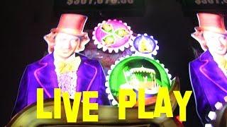 Willy Wonka WMS live play max bet $4.00 Slot Machine