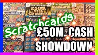 £50M.Cash Showdown..SCRABBLE..Cash Bolt....Cash Match..WIN £50..Scratchcards.  mmmmmmMMM