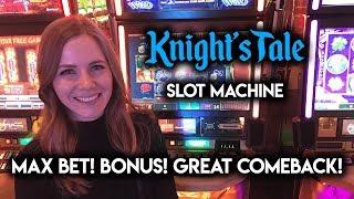 Nice Comeback! Knights Tale Slot Machine! BONUS with Multipliers!!!