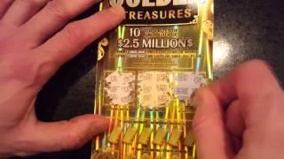 Golden Treasure - live instant lottery ticket scratch - $30 denom