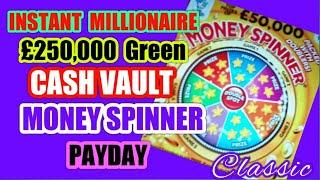 £40 worth ScratchcardsINSTANT MILLIONAIRECASH VAULTMONEY SPINNERPAYDAY£250,000 GreenmmmmmMM