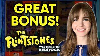 Great BONUS WIN! The Flintstones Welcome To Bedrock Slot Machine!