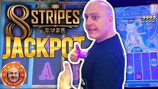 $22 BET$ NEVER SEEN JACKPOT! My 1st BIG WIN on 8 Stripes Slot Machine!