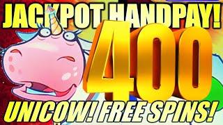 JACKPOT HANDPAY! 400 FREE GAMES!! MYTHICAL UNICOW! INVADERS ATTACK FROM PLANET MOOLAH Slot Machine