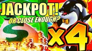 JACKPOT! OR CLOSE ENOUGH?   X4 X4 AMAZING HIT!! WHALES OF CASH ULTIMATE JACKPOTS Slot Machine