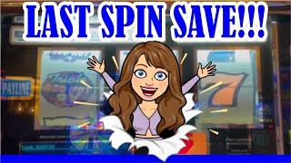 LAST SPIN SAVE! TRIPLE RED HOT 7s  High Limit BUFFALO  9 Line Double Gold Slot Machines!