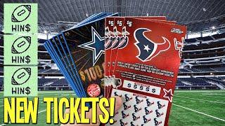 NEW TICKETS!  20X Cowboys vs Houston Texans  $100 TEXAS LOTTERY Scratch Offs