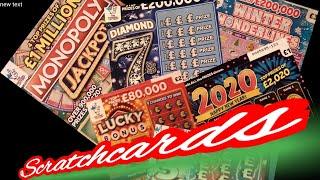 Scratchcards..Monopoly..2020..Lucky Bonus..Diamond 7s..Match 3 Tripler.Winter Wonderland