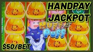HIGH LIMIT Lock It Link Huff N' Puff HANDPAY JACKPOT  $50 Bonus Round Slot Machine Casino