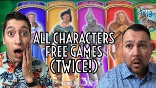 RUBY SLIPPERS SLOT- We finally landed ALL 4 CHARACTERS TWICE!! AMAZING FREE GAMES