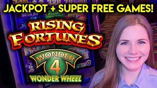Super Free Games AND Progressive Jackpot! Now THAT Is Lucky! Wonder 4 Buffalo Gold Slot Machine!
