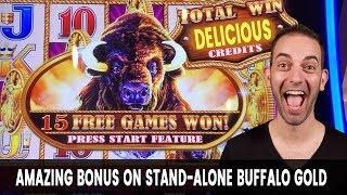 • This BUFFALO BONUS Is GOLD! • 4 COIN Trigger with MASSIVE WIN!
