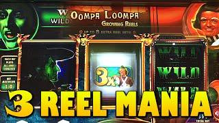3 REEL SLOTS WINS!!! Willy Wonka | Wizard of Oz | Godfather Slot Machine Big Win Bonus WMS Slots