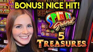 BONUS! Great Session On 5 Treasures Slot Machine! BIG HIT!