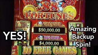 Backup Spin HANDPAY JACKPOT on HIGH LIMIT 88 Fortunes