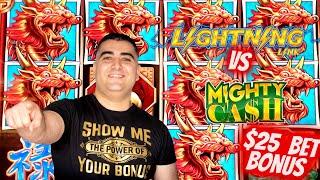 High Limit Lightning Link Slot Bonuses Won | High Limit MIGHTY CASH Slot Machine | Live Slot Play