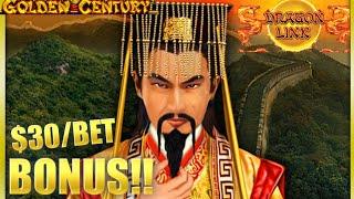 HIGH LIMIT Dragon Link Golden Century  $30 BONUS ROUND Slot Machine Casino