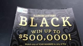 Scratching from the car - $10 Black Instant Lottery Ticket