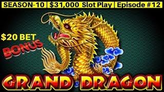 High Limit GRAND DRAGON Slot Machine $20 Bet Bonus & $45 a Spin JIN LONG 888 | SE 10 | Episode #12