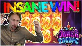 INSANE WIN! Joker Troupe Big win - HUGE WIN on NEW Exclusive slot from Push Gaming