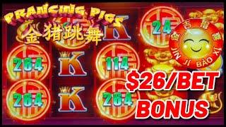 ️NEW SLOT ️Prancing Pigs Jin Ji Bao Xi HIGH LIMIT $26 Bonus Round Slot Machine