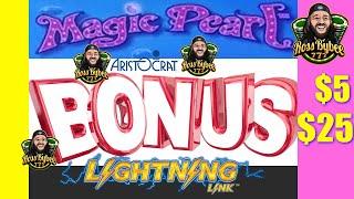 High Limit Lightning Link Magic Pearl BONUSES ONLY Session